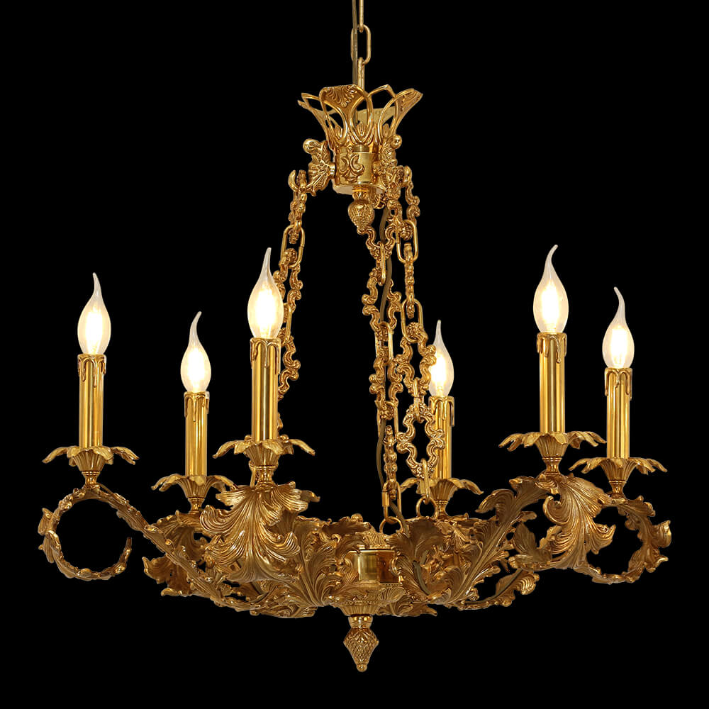 6 Lights Baroque Style French Copper Chandelier XS3141-6