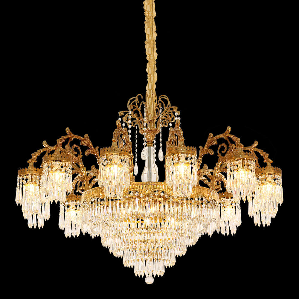 47 Inch French Empire Brass Crystal Chandelier XS3146-12