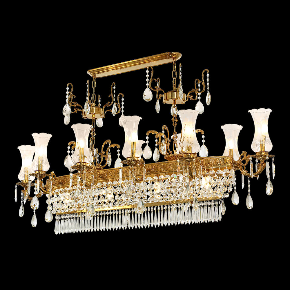 63 Inch Brass and Crystal Chandelier for Dining Room XS3149-10