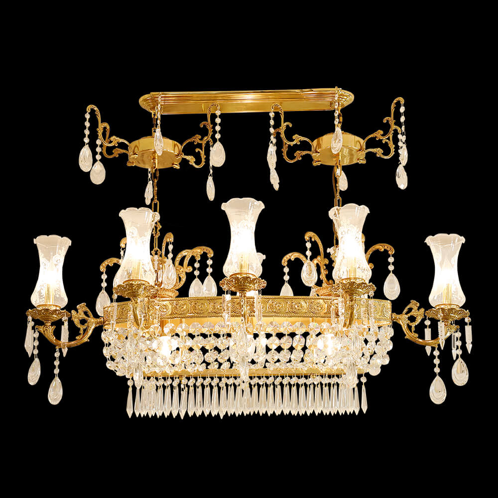 22 Inch French Empire Brass Crystal Chandelier XS3149-8