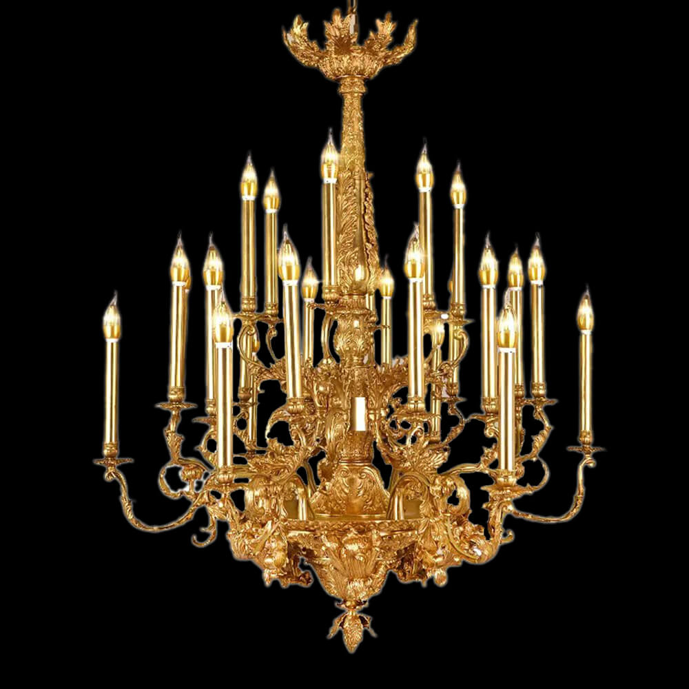 24 Mga Kahayag Baroque Style French Copper Chandelier XS3155-24