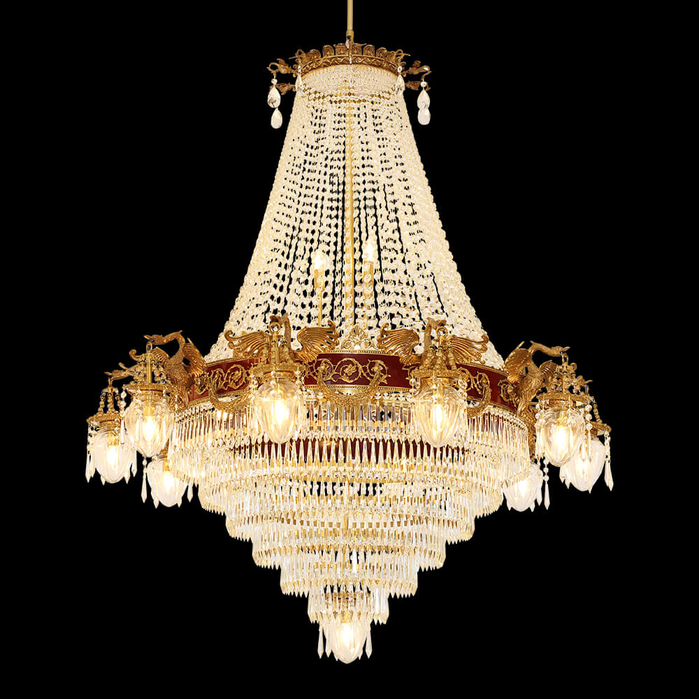 Lámpara de araña de cristal de latón imperio francés de 55 polgadas XS3163-10