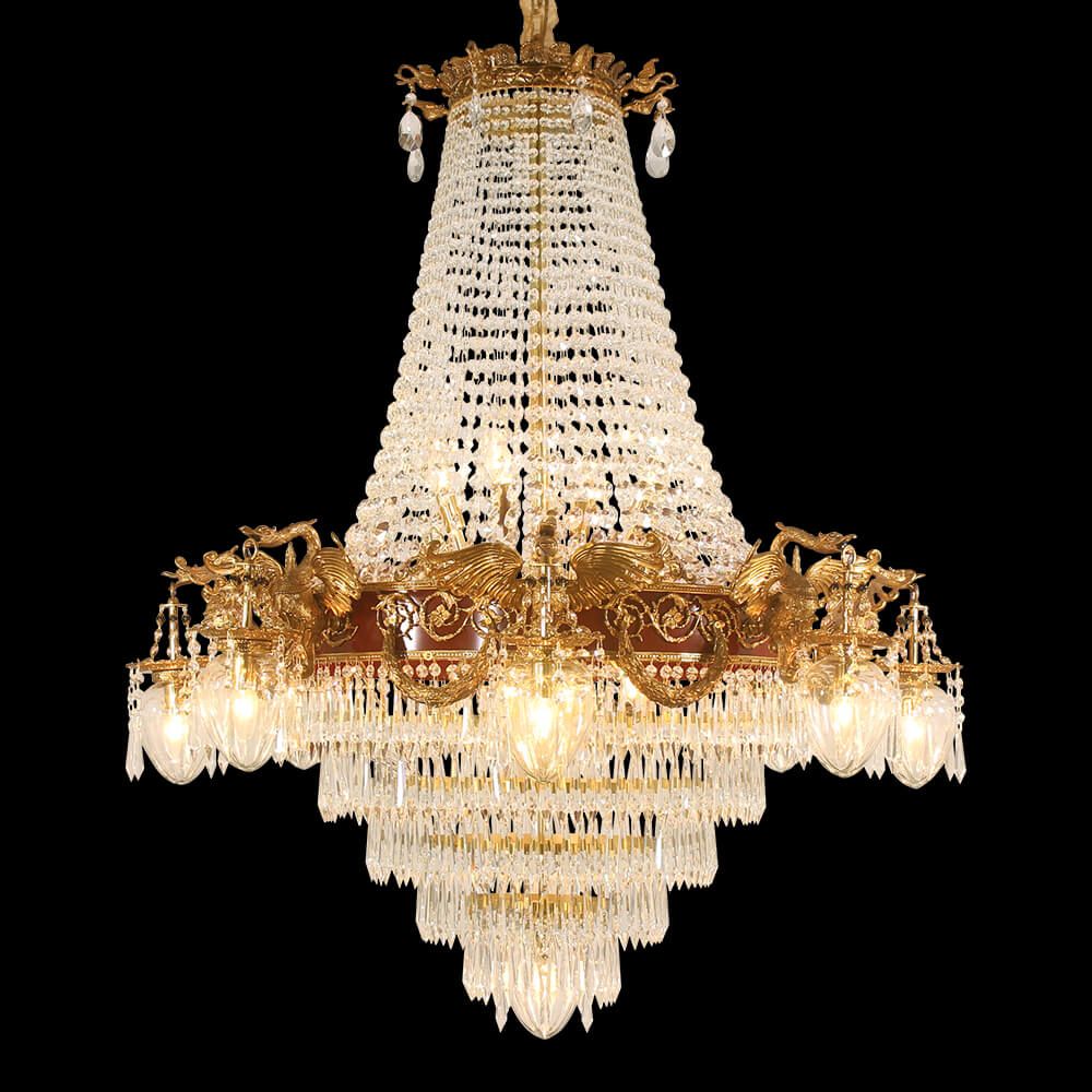 47 Inch French Empire Brass Crystal Chandelier XS3163-8