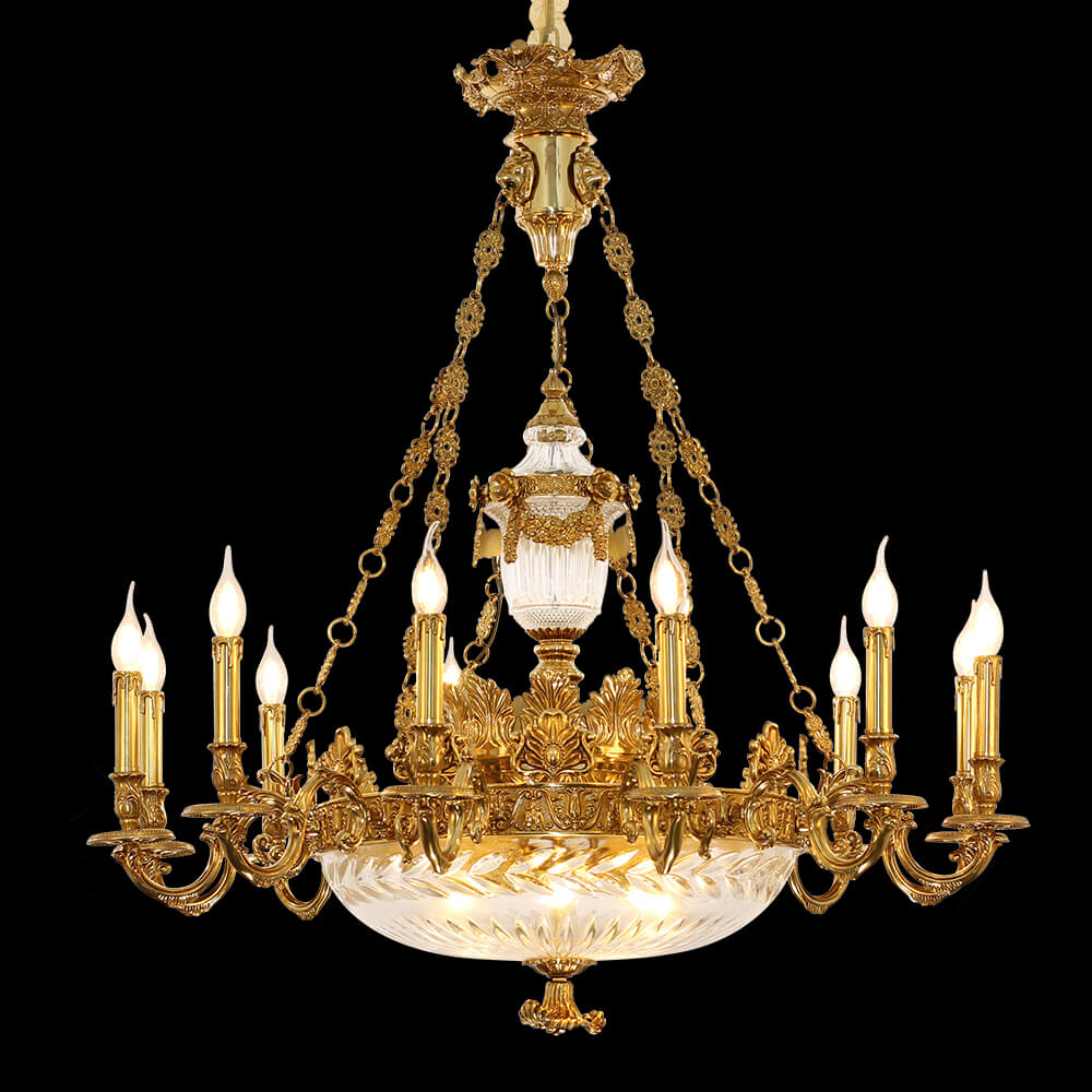 Lampadario in ottone francese a 16 luci in stile rococò XS3168-12
