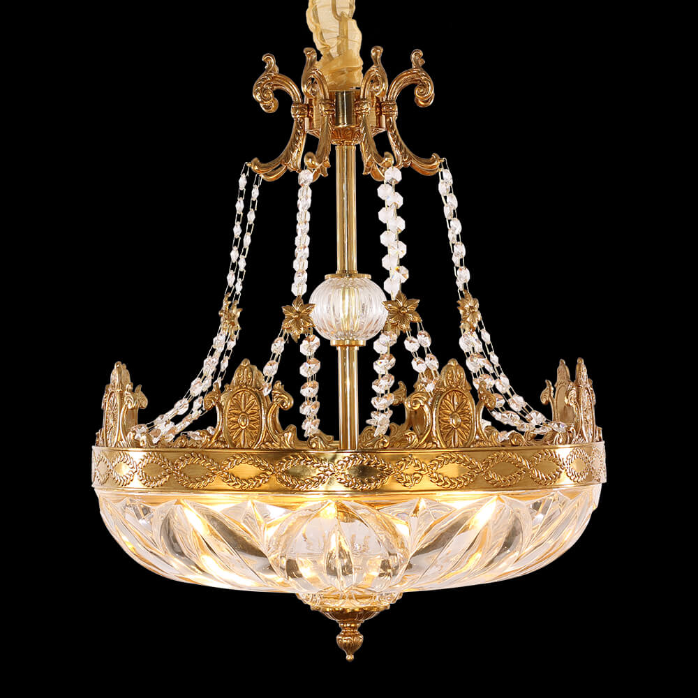 20 Inch French Empire Brass Crystal Chandelier XS3181-500