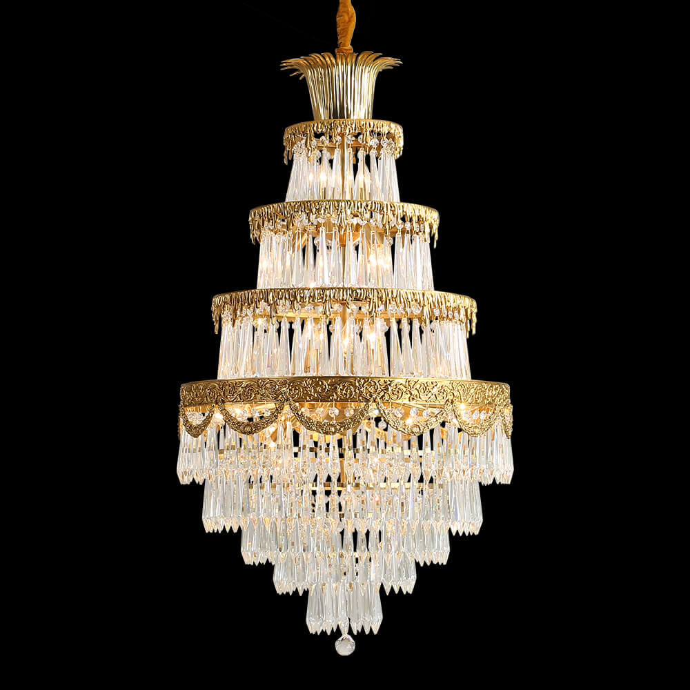 28 Inch French Empire Brass Crystal Chandelier XS3189