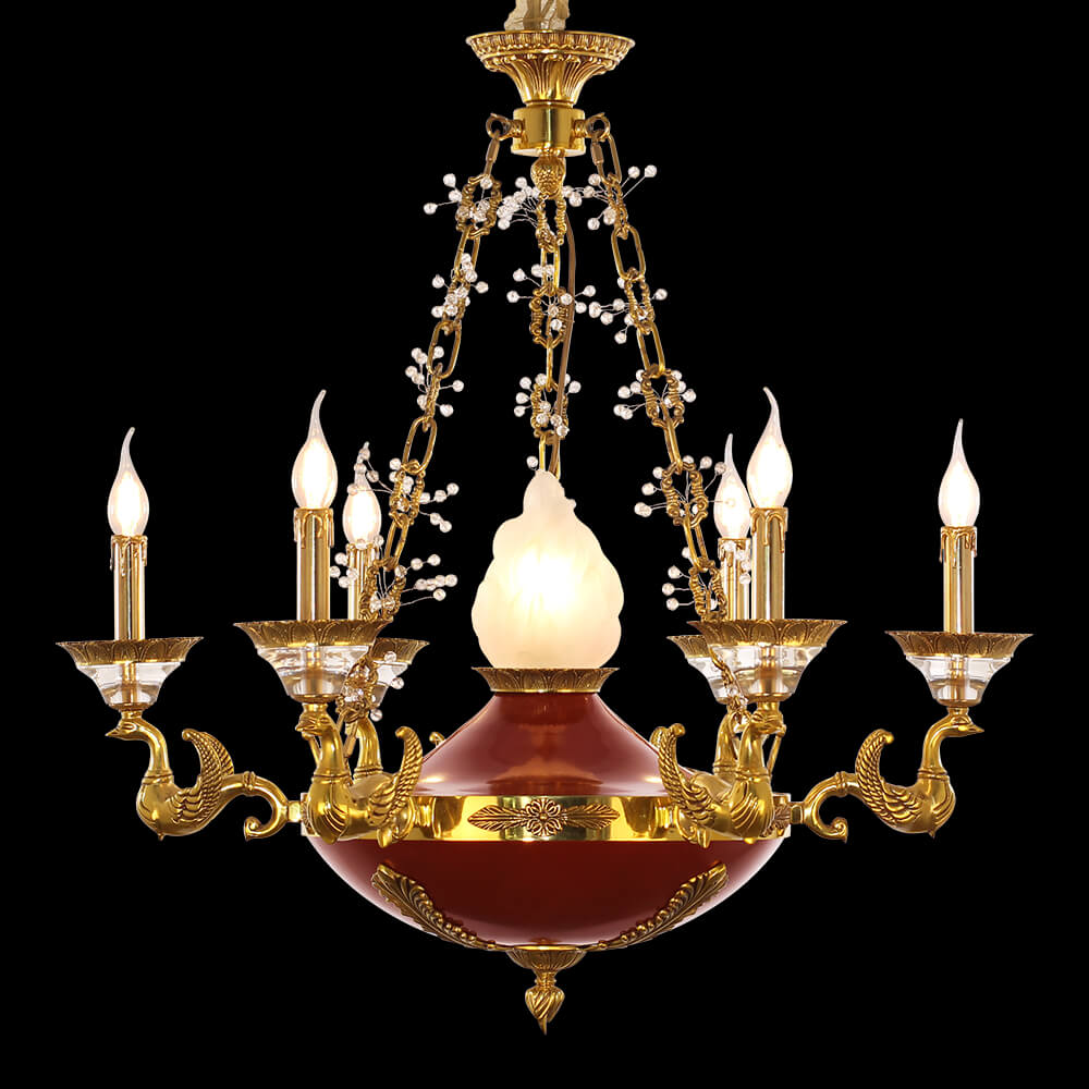 7 ọkụ Baroque Style French Bronze Chandelier XS4004-6