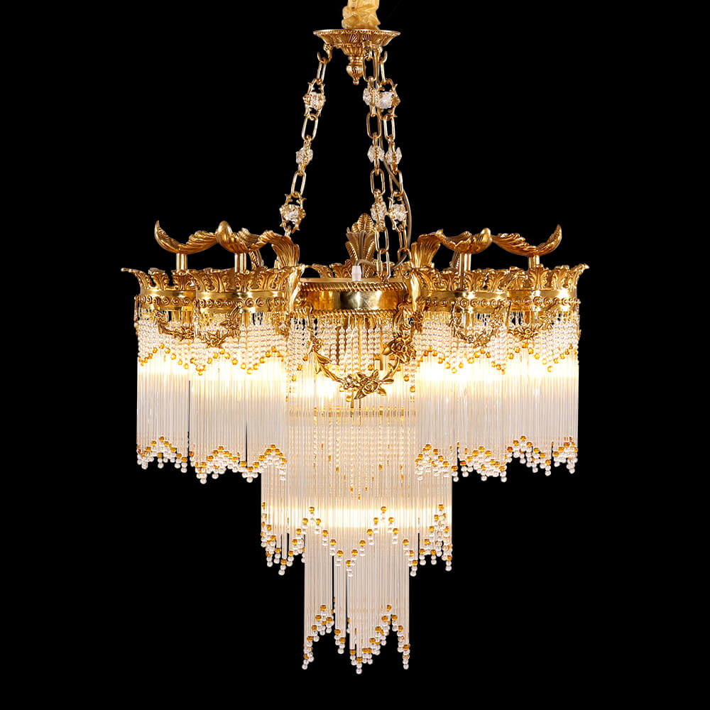 26 Inch 3 Layers Brass and Glass Chandelier XS4005-5