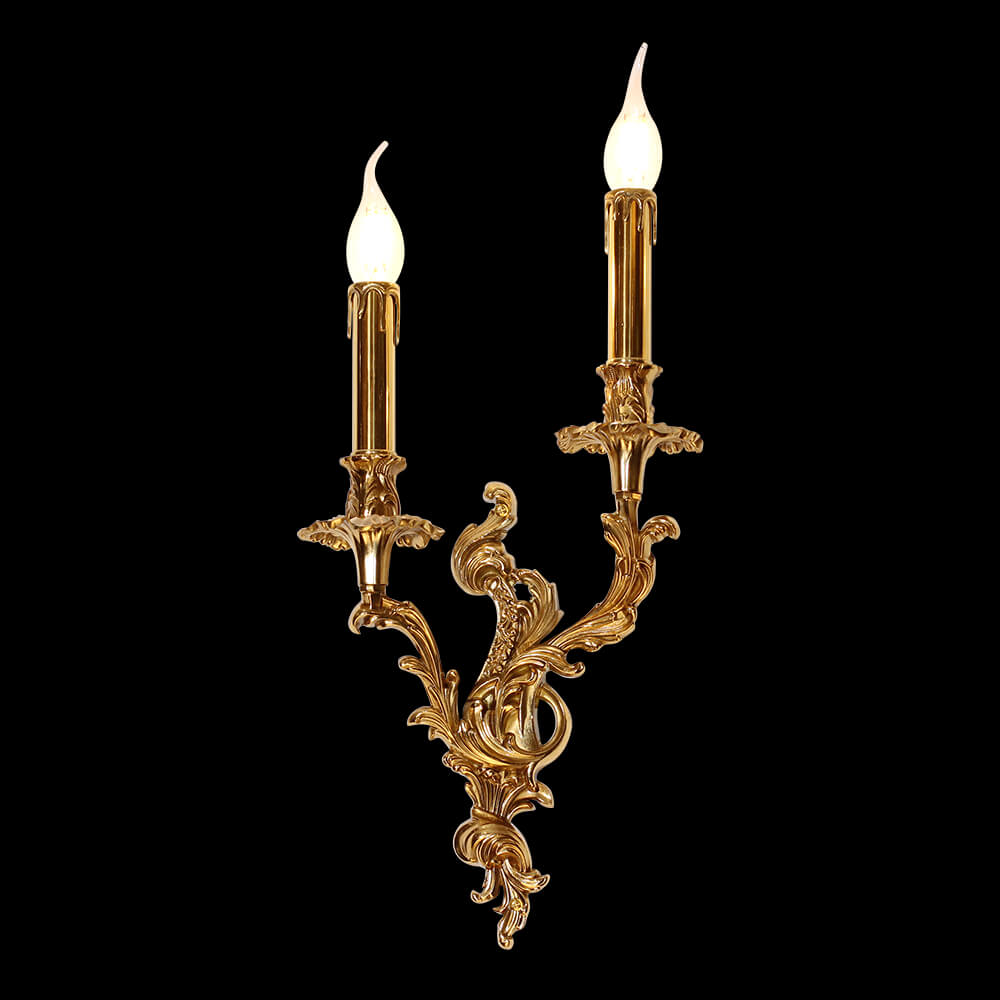 2 Lights French Vintage Brass Wall Sconce XS9002-2
