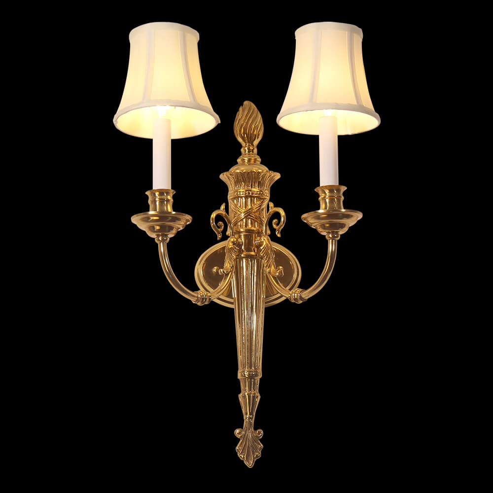 2 Lights Rococo Style Brass Wall Lamp XS9003B