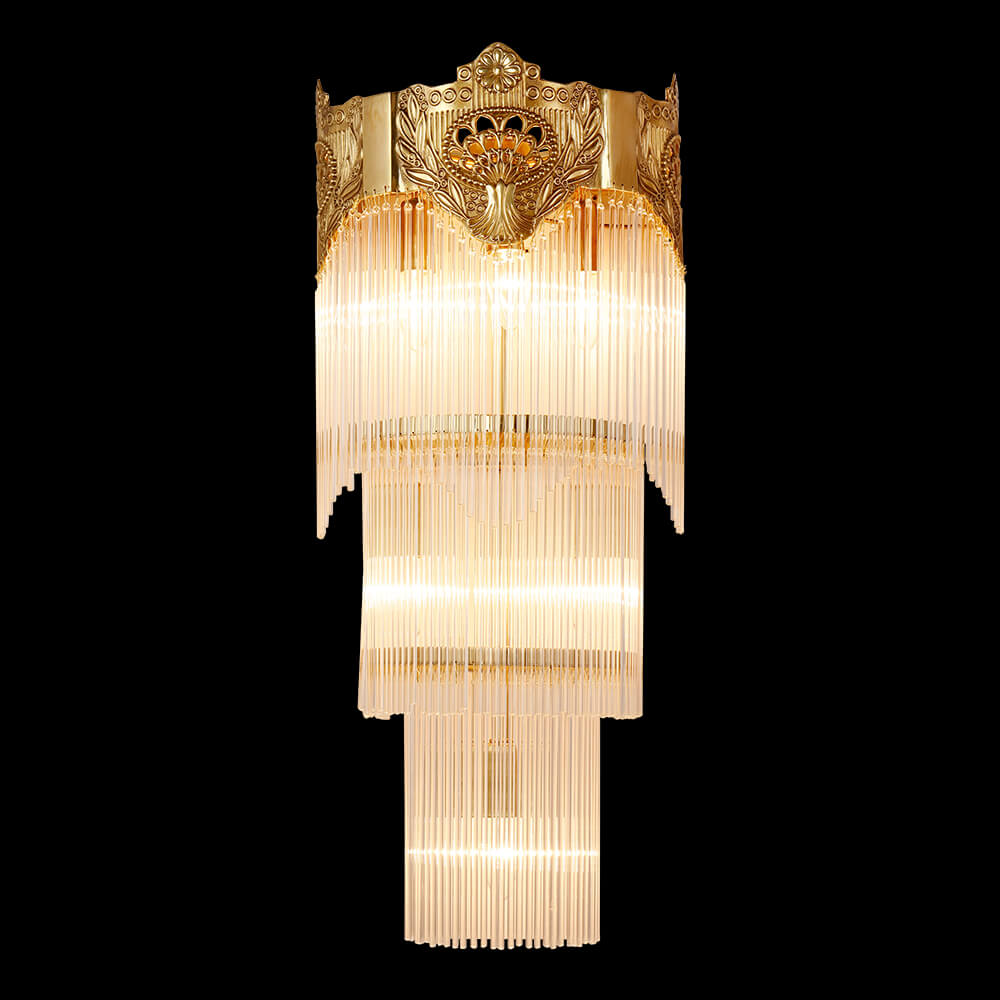 7 Lampu Kuningan lan Kaca Wall Sconce XS9010A