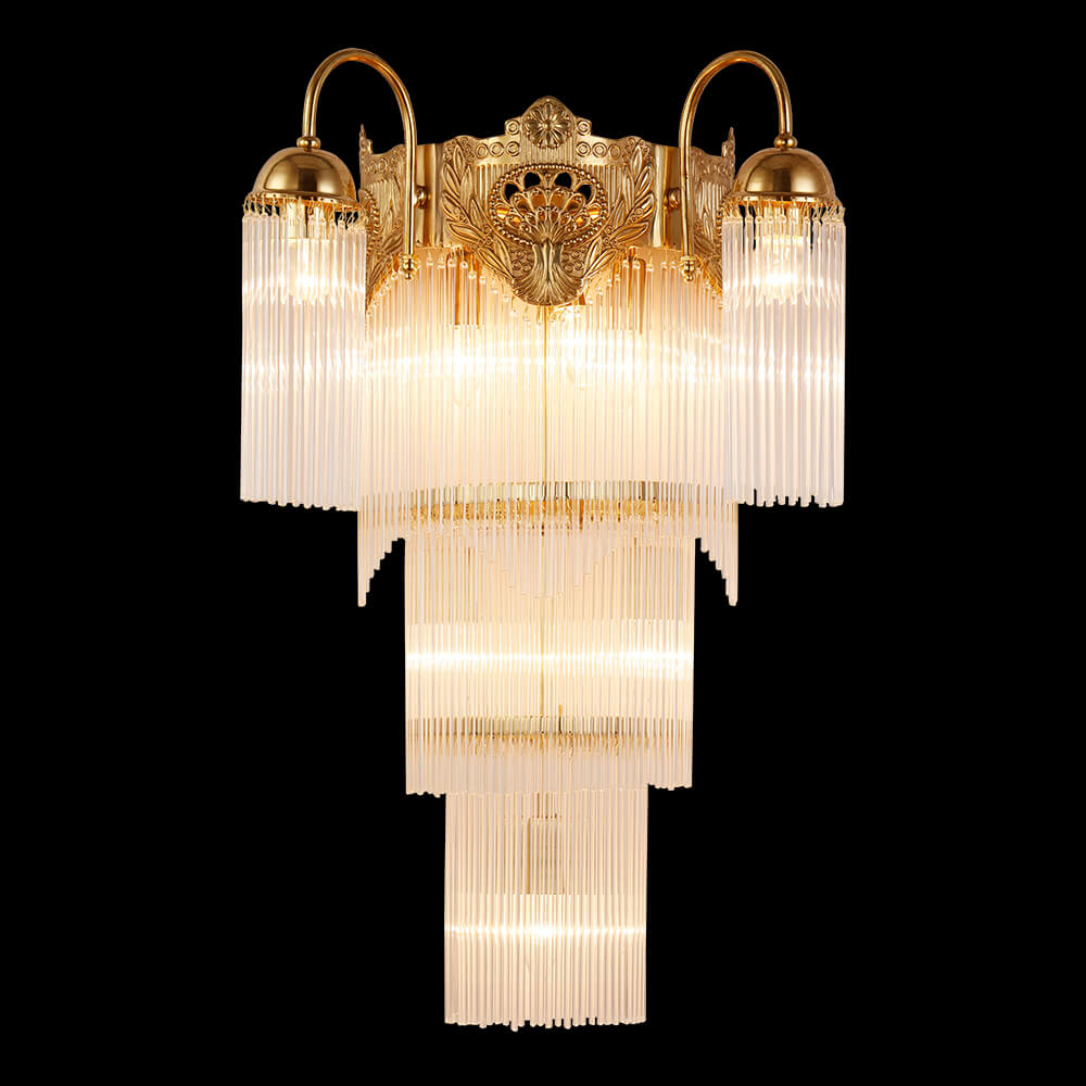 8 Lights Brass and Glass Wall Sconce XS9010B