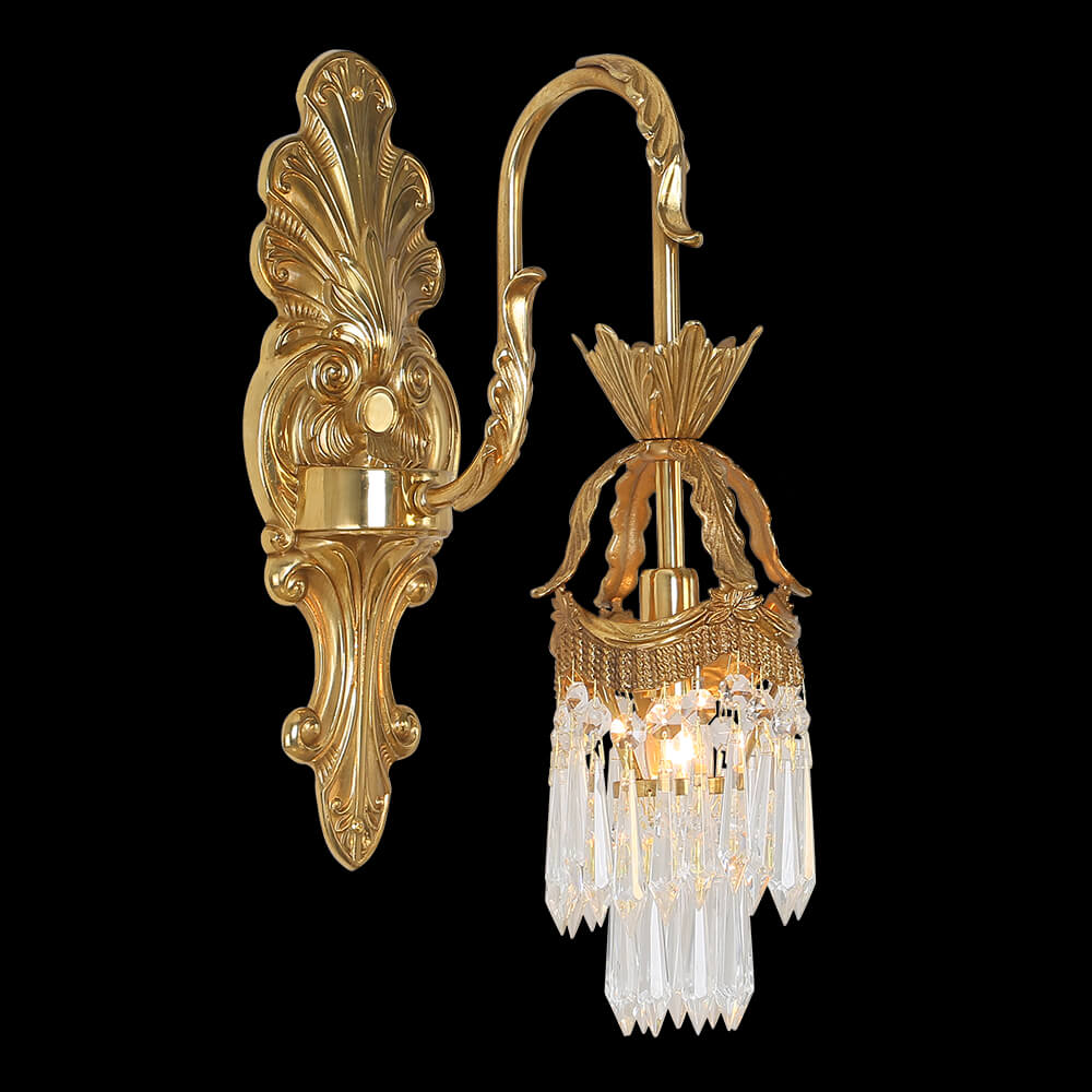 1 Light Brass and Crystal Wall Sconce XS9054-1