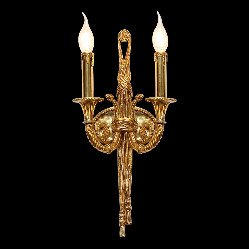 2 Lights French Vintage Brass Wall Sconce XSB072