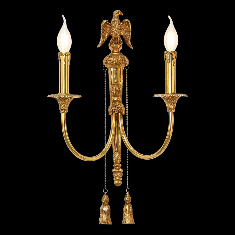 2 Lights French Vintage Brass Wall Sconce XSB099