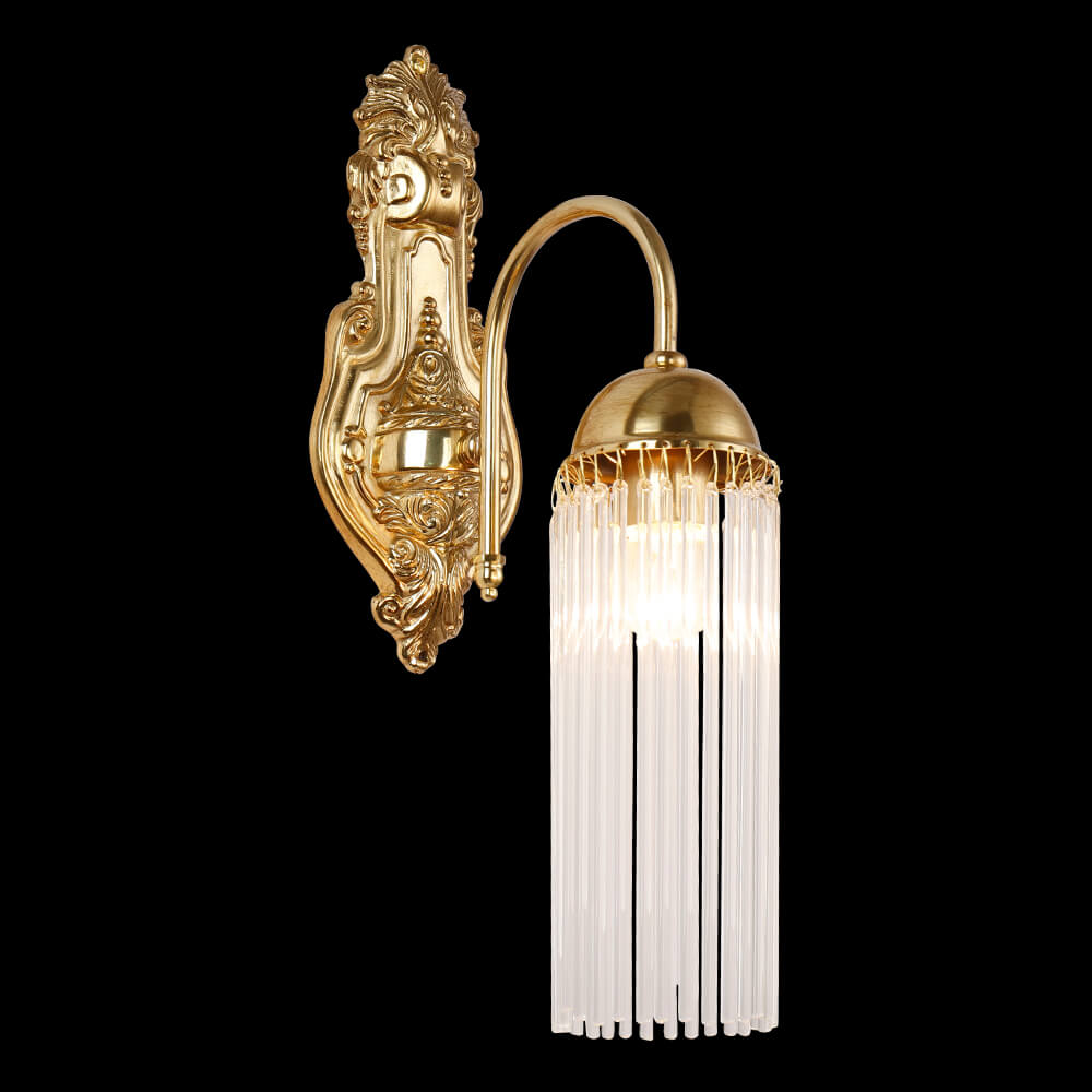 1 Light Brass and Glass Wall Sconce XSRB-3152-1