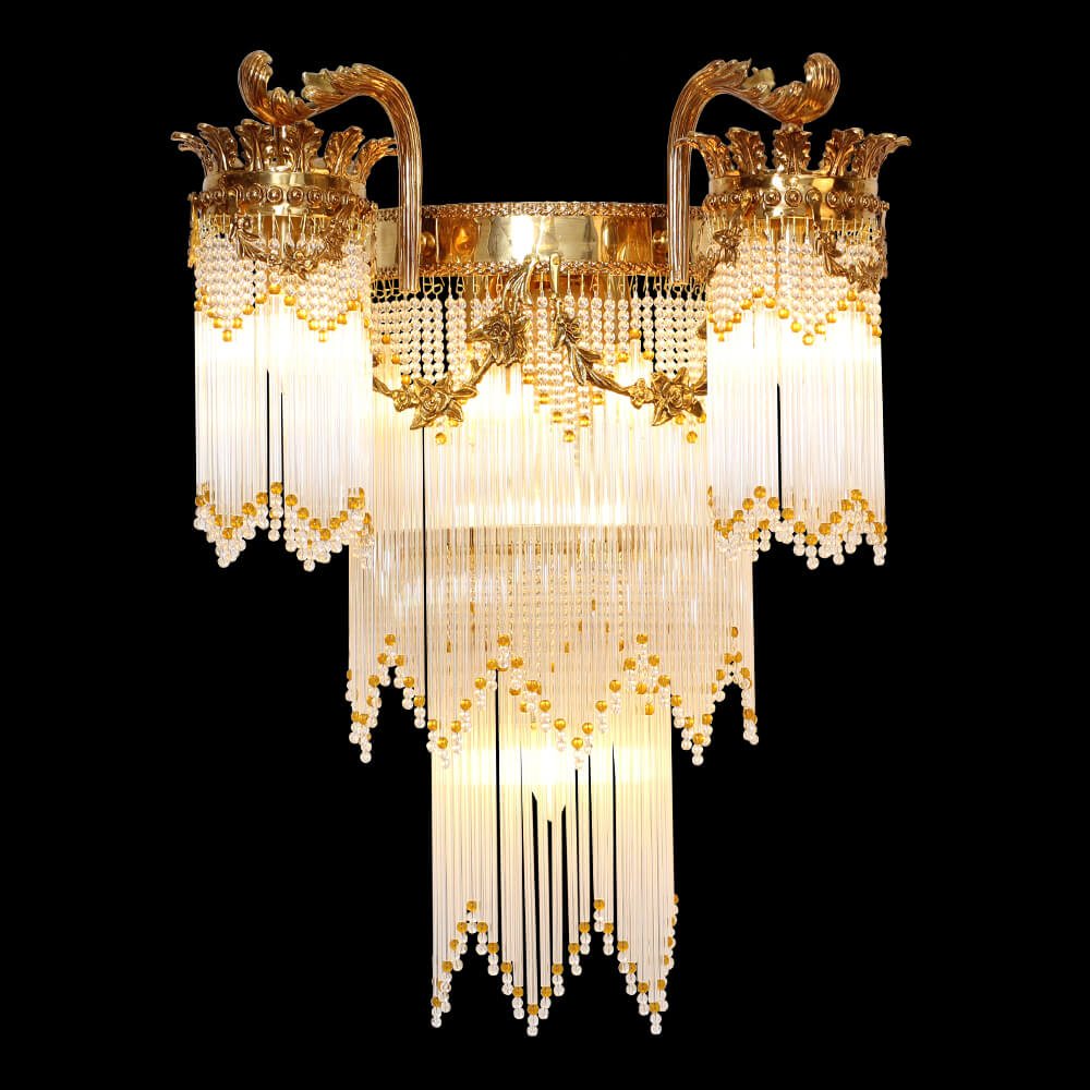 5 Lights Brass and Glass Wall Sconce XSRB-3168
