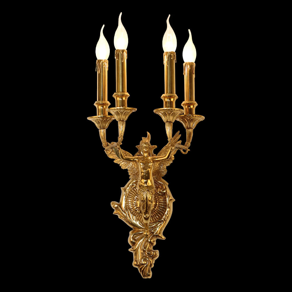 4 Lights French Vintage Brass Wall Sconce XSRB-3170
