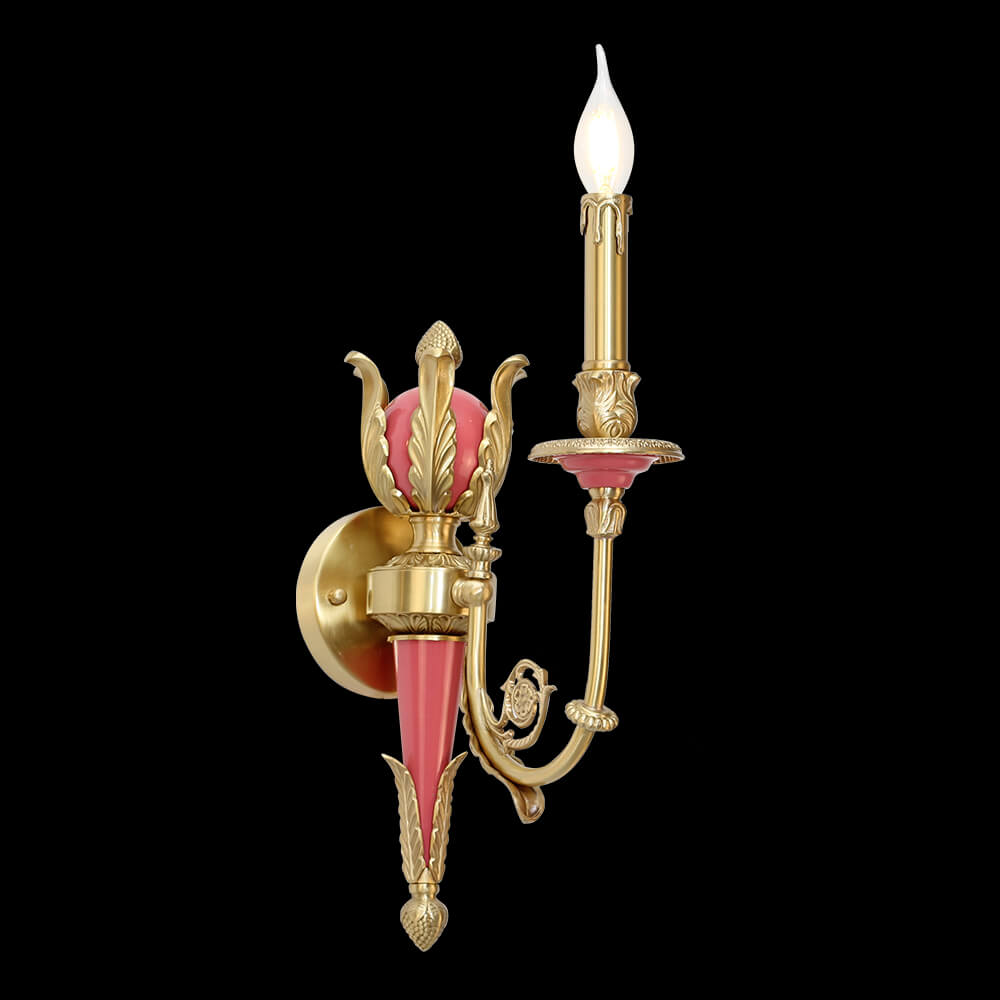 1 Rokoko Rokoko Style Brass Dîwar Lampa XSRB-3180A