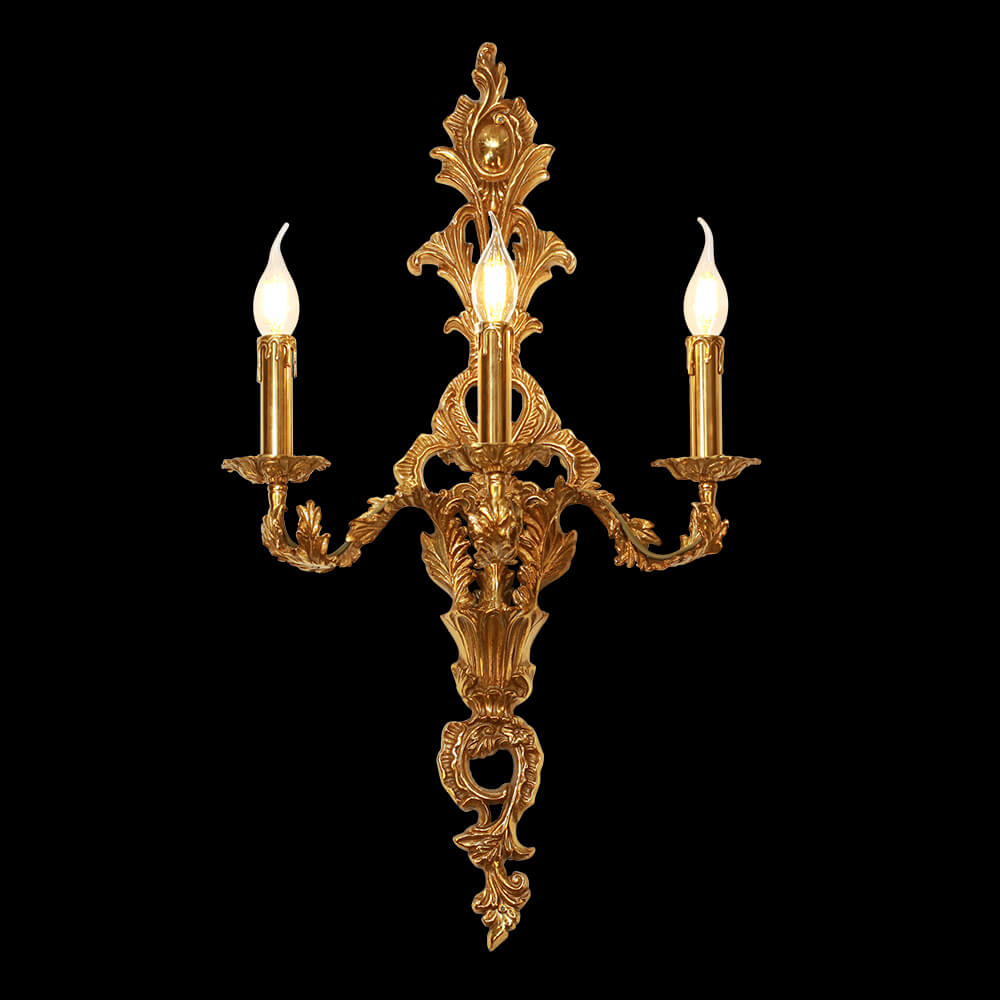 3 Lights French Vintage Brass Wall Sconce XSRB-3191