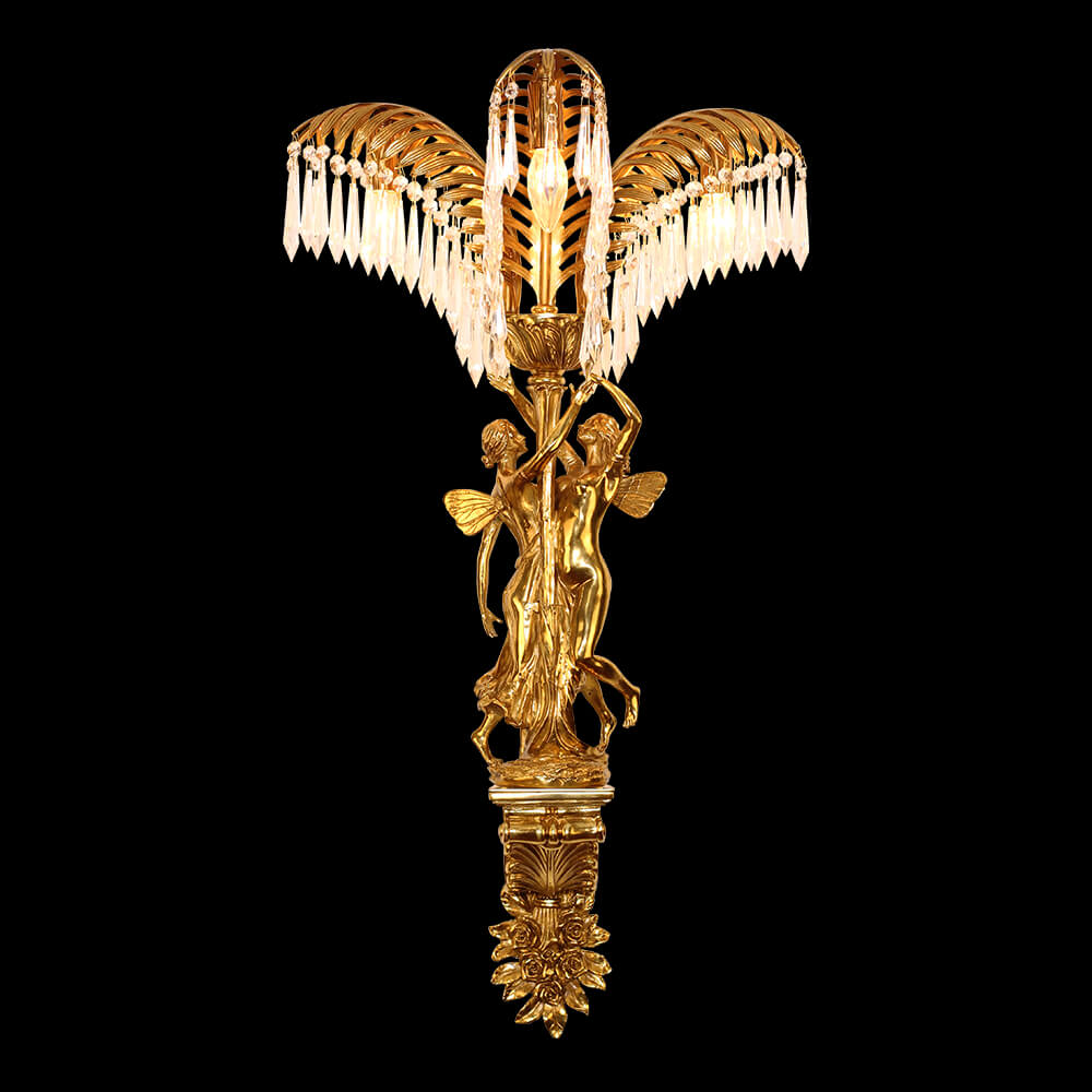 3 Izibani French Brass Crystal Wall Lamp XSRB-3199