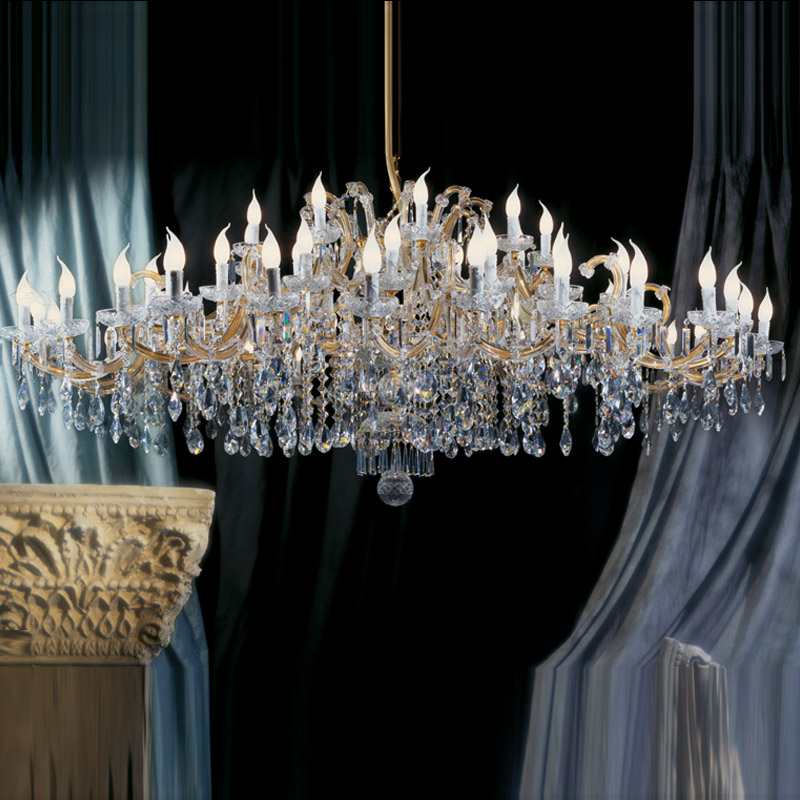 Extra Wide Crystal Chandelier for Low Ceilings Big Maria Theresa Chandelier ald-mt-1110-46