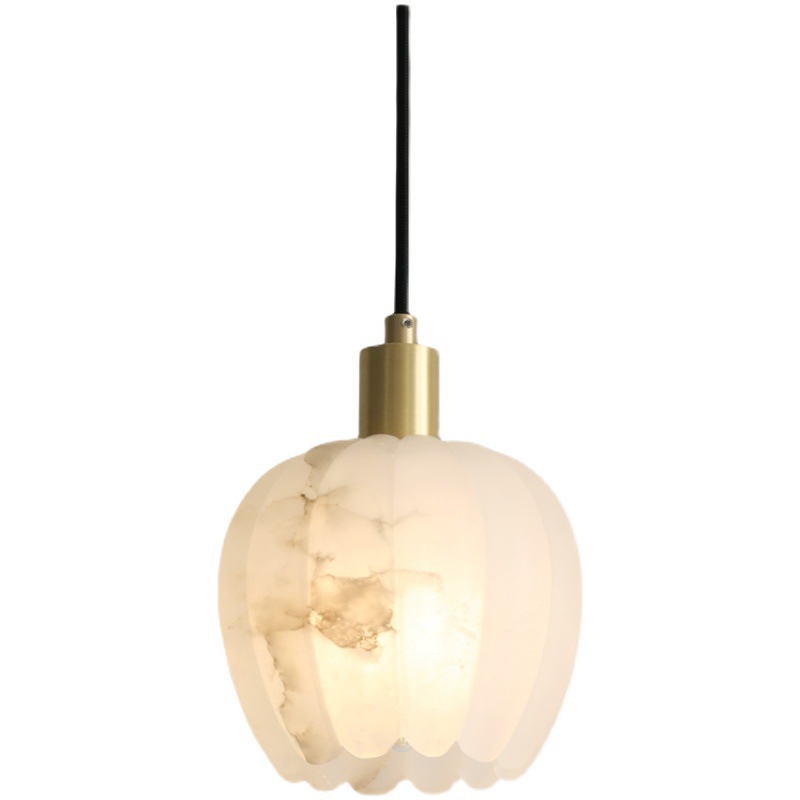 Lampe à suspension moderne en albâtre en forme de fleur
