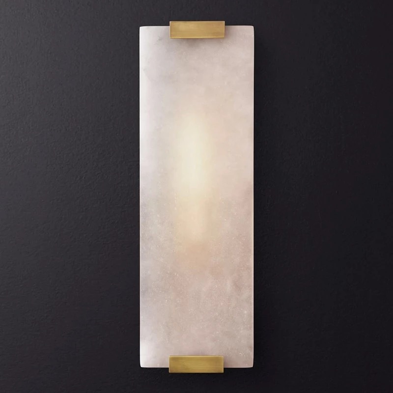 6X18.5 Inch Modern Brass and Alabaster Wall Sconce