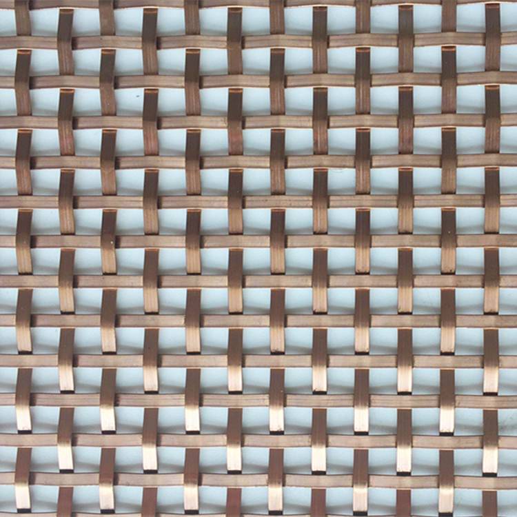 2020 wholesale price Mesh Ceiling Panels - XY-1593G Copper Color Half-round Wire Mesh – Shuolong detail pictures