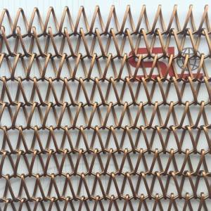 XY-A1215B Paint Copper Color Link Weave Decorative Wire Mesh for Room Diver
