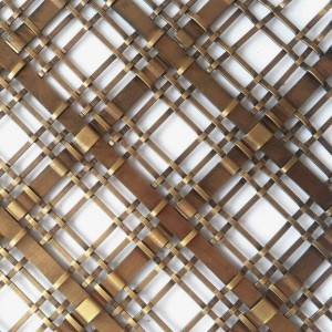 Lunxury эмеректерин жасалгалоо үчүн XY-2414G Gold Metal Mesh Panel