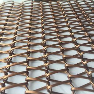 XY-A1215B Paint Copper Color Link Weave Decorative Wire Mesh for Room Divider