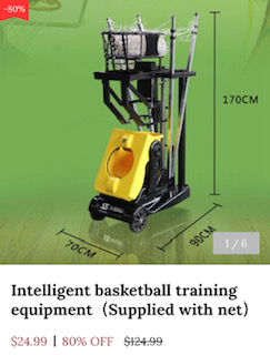 A scam website makes fake price for our basketball shooting machine