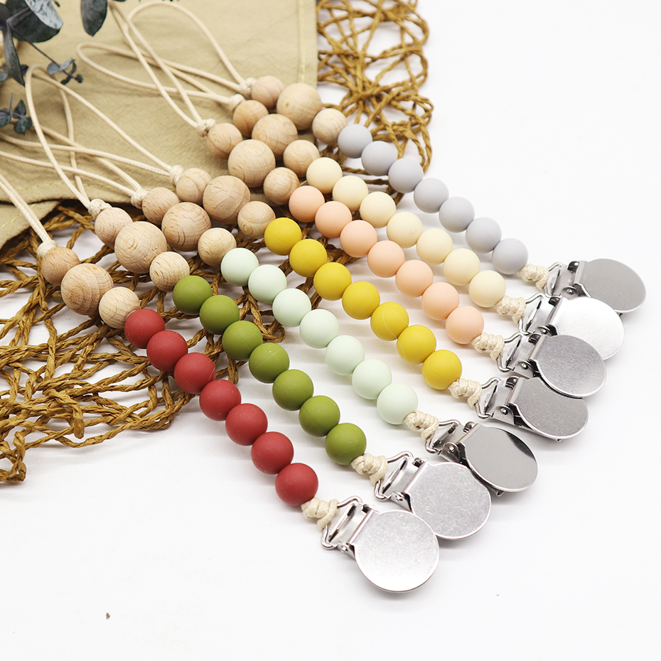 silicone teething pacifier clip