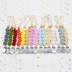 Perline in silicone per dentizione con clip per ciuccio colorate |Melikey