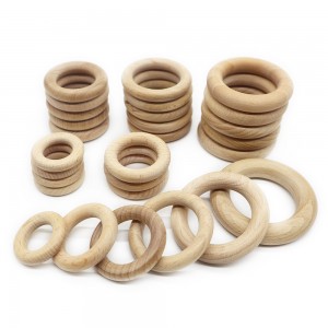 2020 wholesale price China Baby Teething Toy Wooden Round Ring Teether