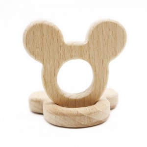 Wooden Teether For Baby Animal Beech Wood Natural l Melikey