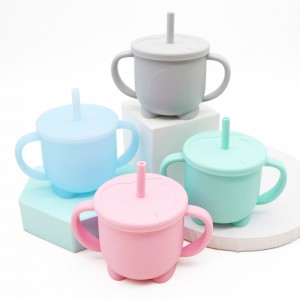 Baby Drinking Cup BPA නොමිලේ කාටූන් නිර්මාණ පිදුරු l Melikey