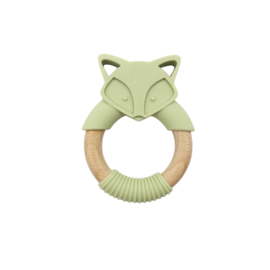 Wooden Ring Silicone Teething Teether For Baby Organic l Melikey