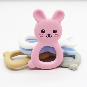 Silicone Bunny Teether Veleprodajna silikonska igrača za izraščanje zob
