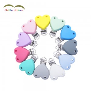 Pacifier Clips Silicone Heart Clip තොග චීනය |මෙලිකී