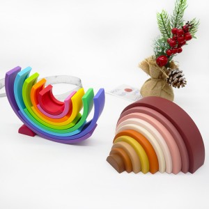 Fábrica de silicone de brinquedo de empilhamento arco-íris l Melikey