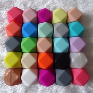 Special Price for Bulk Large Hexagon Baby Chomp Chew Bpa Free Food Grade Soft Loose Silicone Teething Beads For Jewelry Making