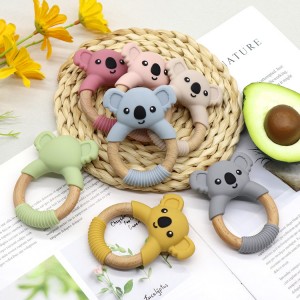 Silicone And Wood Teether Ring Custom OEM l Melikey