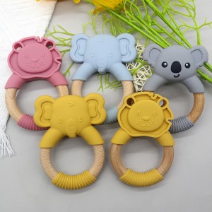 Silicone And Wood Teether Ring Custom OEM l Melikey