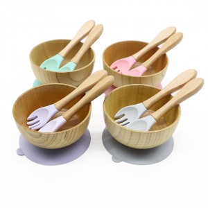 Bottom price Natural Pacifier - Factory Price China Set Includes Wooden Bowl With Spoon – Melikey