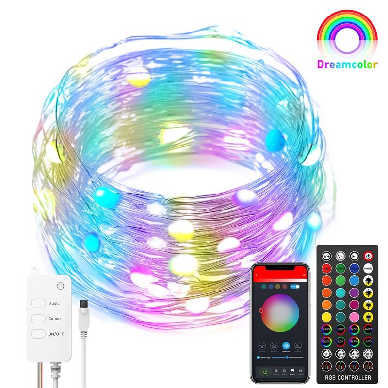 Smart WiFi Fairy Lights – Christmas String Lights Work with Alexa Google Home Voice App Control RGB Color Changing Featured Image