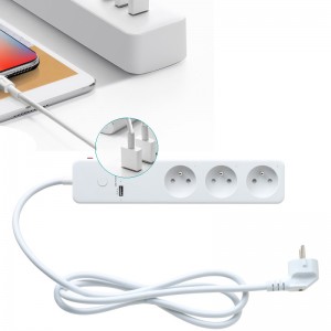 Tuya Smart multi-extender, 16A smart outlets, 3 sockets and 2 USB, compatible with Alexa and Google home