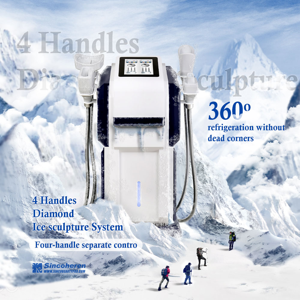 Four Handle 360° Cryo Weight Loss Machine in Store