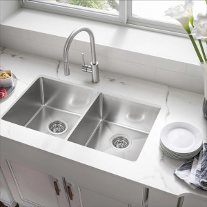 New Arrival China Commercial Sink - Handmade SUS304/316 Stainless Steel Double Bowl Kitchen Sink for Project and Home Use   – TuoGuRong